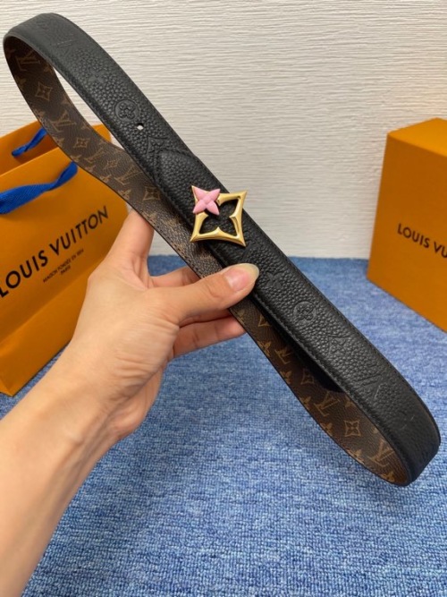 Louis Vuitton Monogram Leather Belt with Iconic Buckle - 3.0 cm