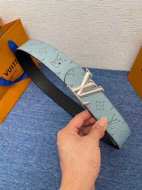 Louis Vuitton 4.0cm Monogram Leather Belt with LV Initial Buckle