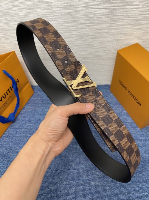 Louis Vuitton 4.0cm Monogram Leather Belt with LV Buckle for Men