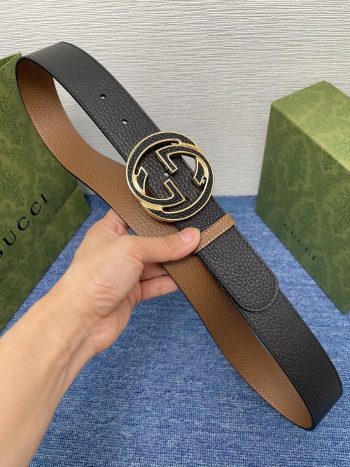 Gucci Signature Leather Belt with Double G Buckle, 4.0cm Width 1 Gucci Signature Leather Belt with Double G Buckle, 4.0cm Width