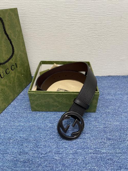Gucci Signature Leather Belt with Double G Buckle, Black, 4 cm Width 1 Gucci Signature Leather Belt with Double G Buckle, Black, 4 cm Width