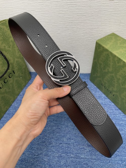 Gucci Signature Leather Belt with Double G Buckle, 4.0cm Wide 1 Gucci Signature Leather Belt with Double G Buckle, 4.0cm Wide