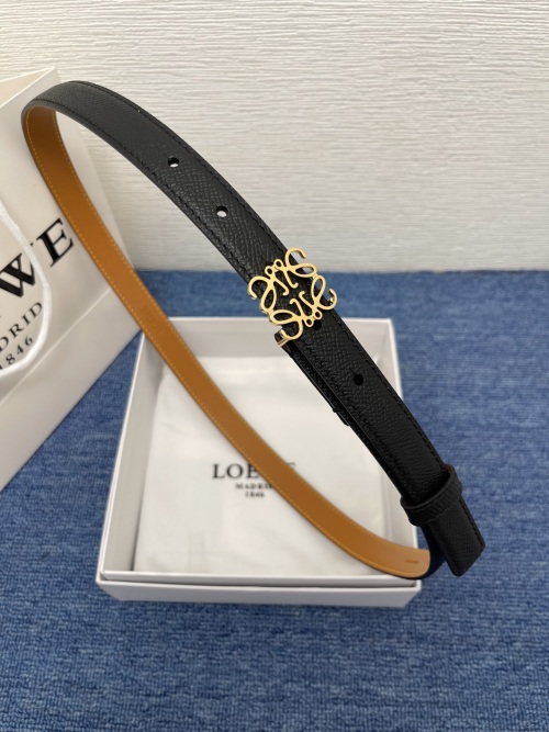 Loewe Leather Belt with Metal Logo Buckle, 2.0 cm Width 1 Loewe Leather Belt with Metal Logo Buckle, 2.0 cm Width