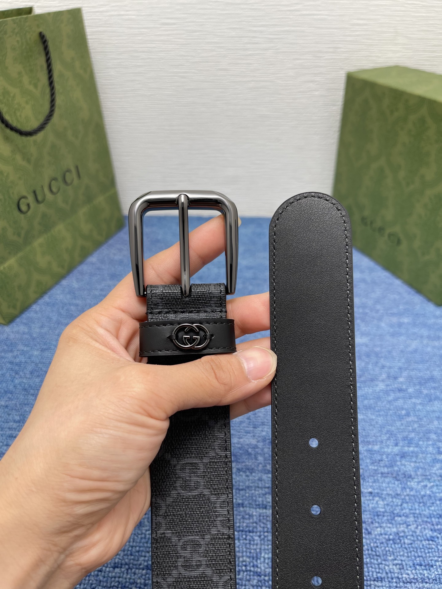 Gucci 经典款面进口原厂皮  搭配原版平纹底  精品针扣 宽3.5Cm  潮流百搭 时尚人士必备