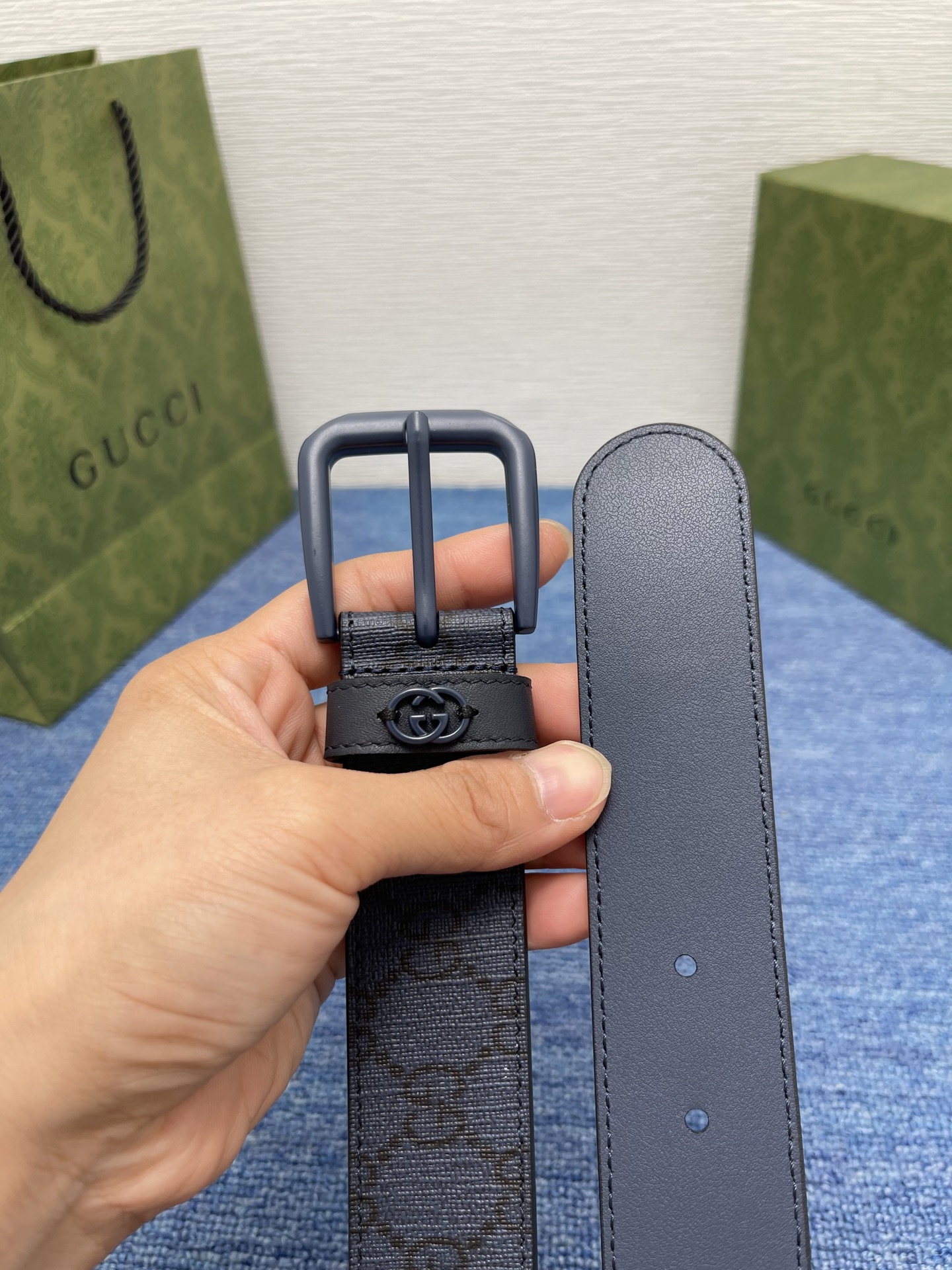  Gucci 经典款面进口原厂皮  搭配原版平纹底  精品针扣 宽3.5Cm  潮流百搭 时尚人士必备