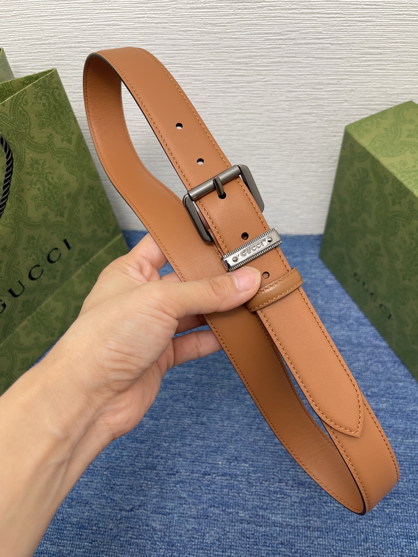  Gucci 经典款面进口原厂皮  搭配原版平纹底  精品针扣 宽3.0Cm  潮流百搭 时尚人士必备