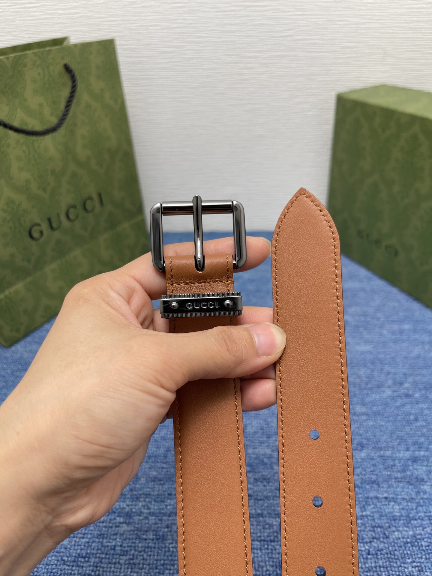  Gucci 经典款面进口原厂皮  搭配原版平纹底  精品针扣 宽3.0Cm  潮流百搭 时尚人士必备