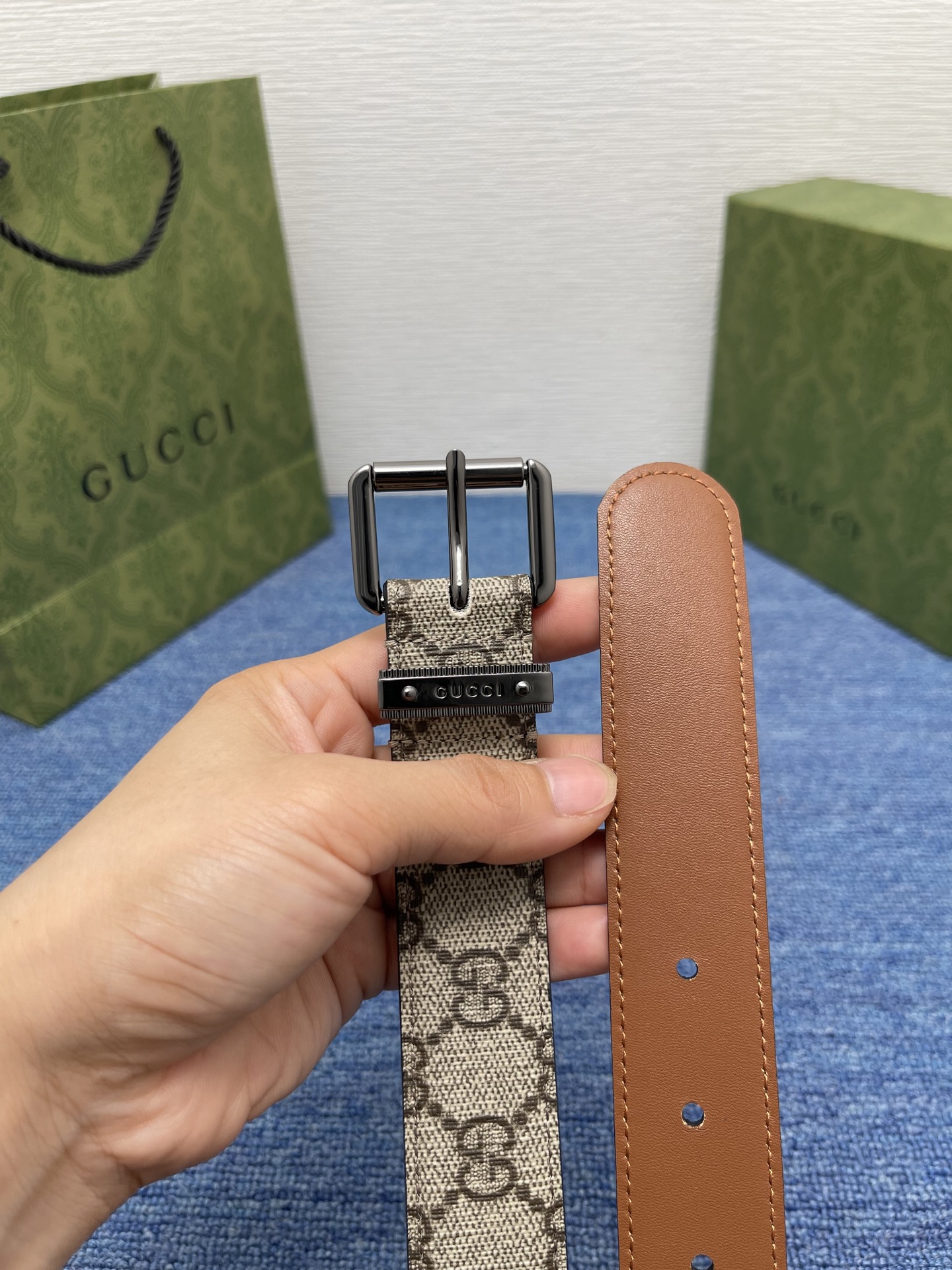  Gucci 经典款面进口原厂皮  搭配原版平纹底  精品针扣 宽3.0Cm  潮流百搭 时尚人士必备