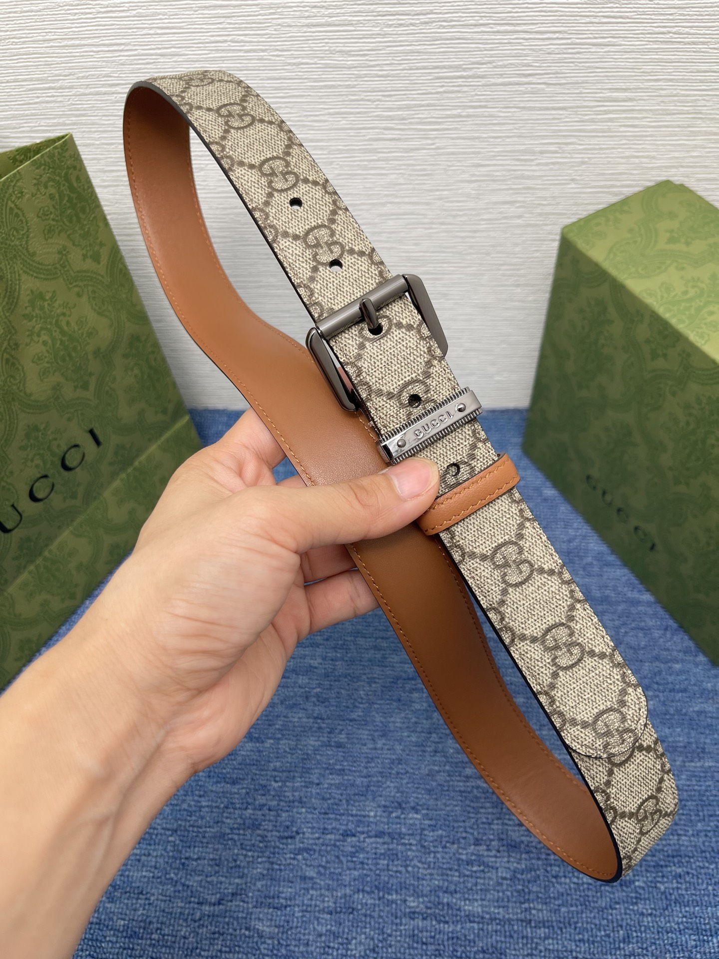  Gucci 经典款面进口原厂皮  搭配原版平纹底  精品针扣 宽3.0Cm  潮流百搭 时尚人士必备