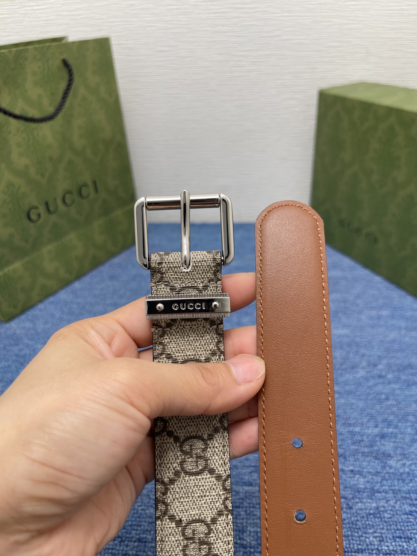  Gucci 经典款面进口原厂皮  搭配原版平纹底  精品针扣 宽3.0Cm  潮流百搭 时尚人士必备