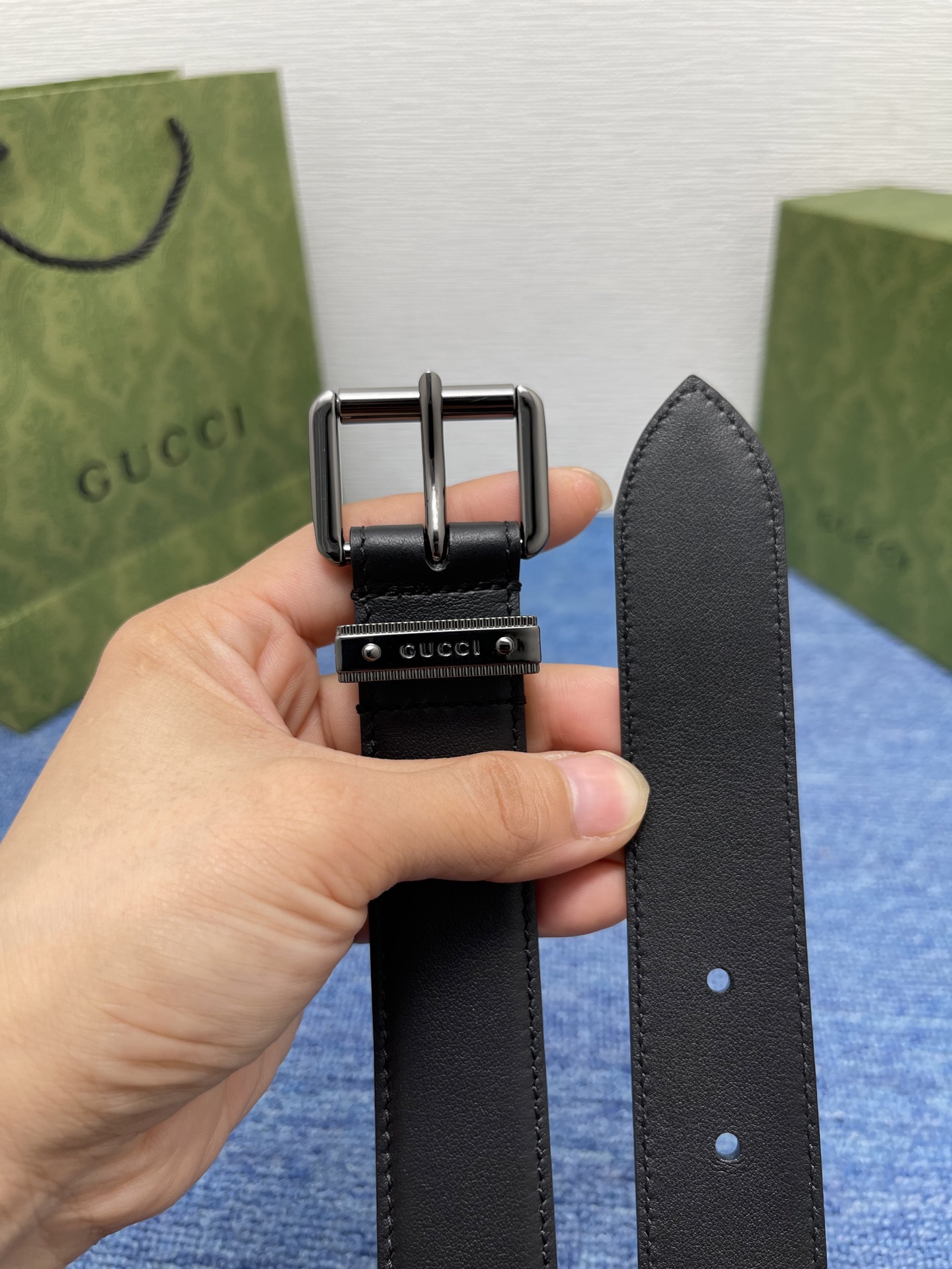  Gucci 经典款面进口原厂皮  搭配原版平纹底  精品针扣 宽3.0Cm  潮流百搭 时尚人士必备