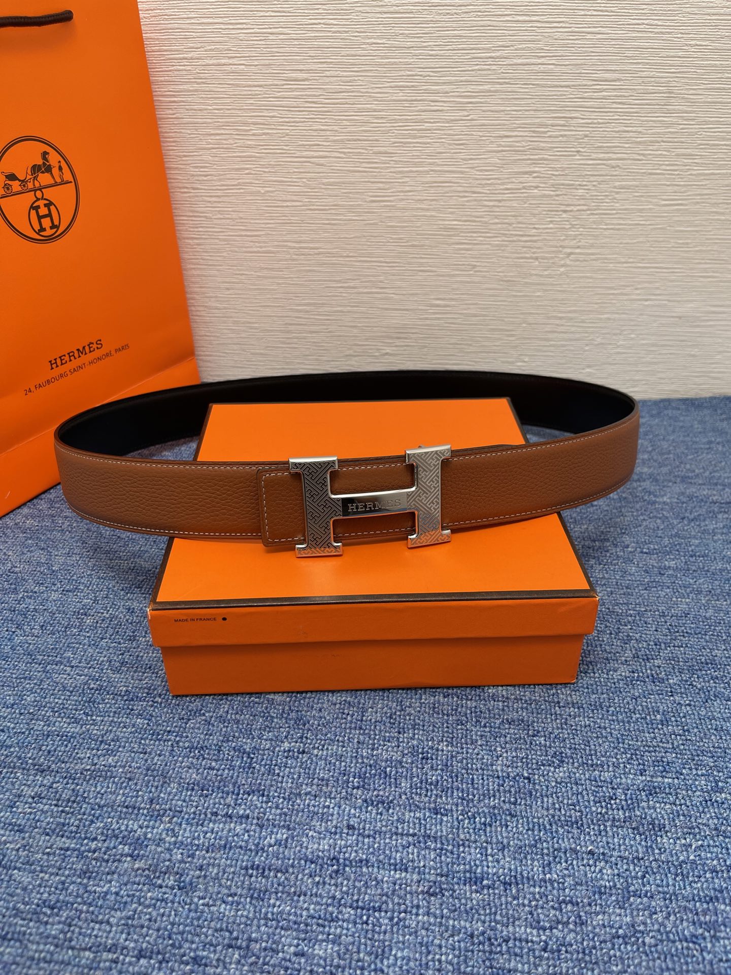 Hermes Style Black Leather Men's Belts Lookbook Reference image 1