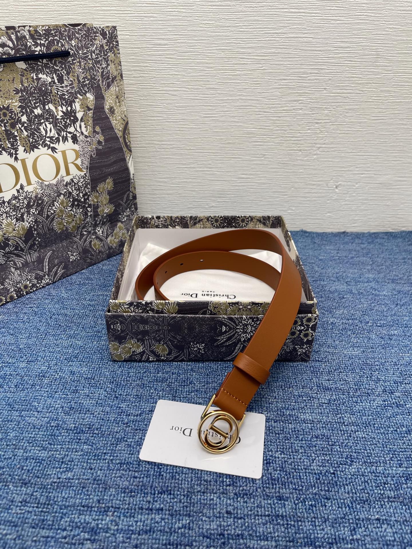 Dior 30 Montaigne Brown Leather Belt with CD Buckle, 25 mm 4 i1754372561205 3986 0 4