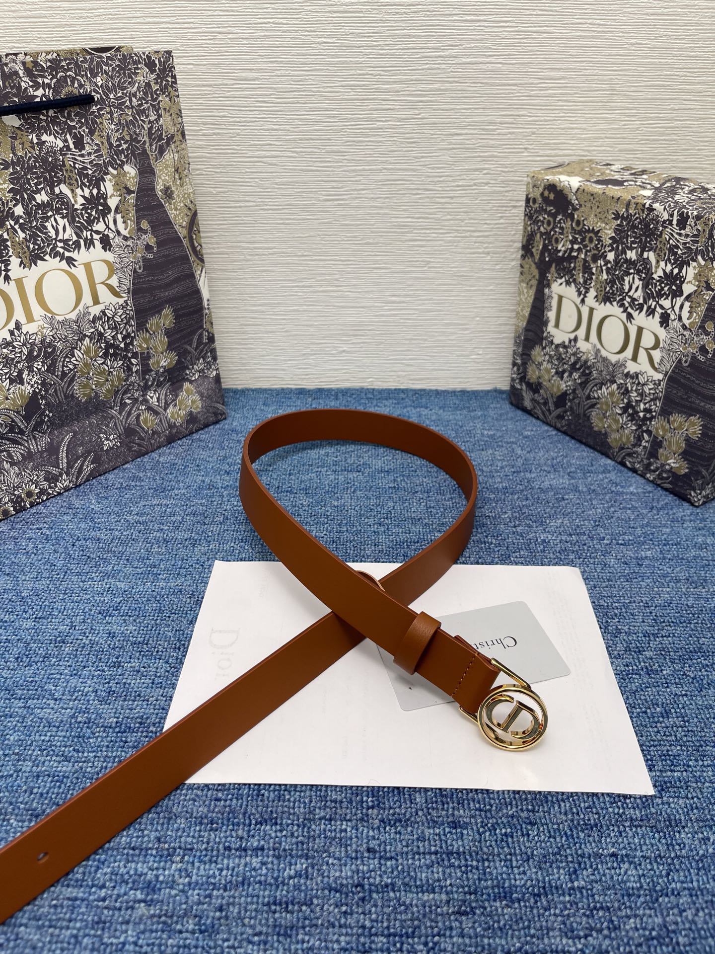 Dior 30 Montaigne Brown Leather Belt with CD Buckle, 25 mm 1 i1754372563451 8298 0 1