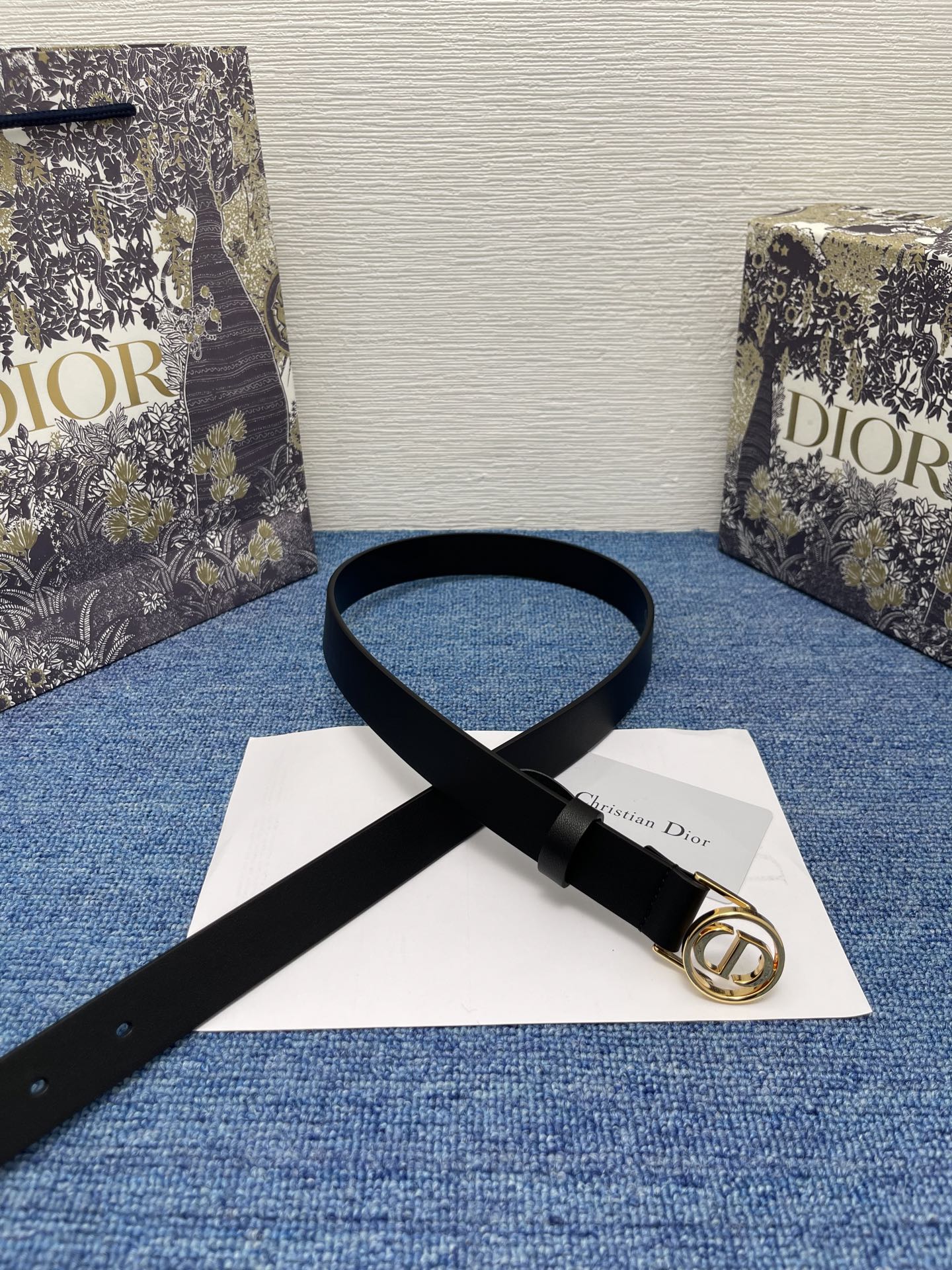 Dior 30 Montaigne Black Leather Belt with CD Buckle, 25 mm 5 i1754372699058 4995 0 4
