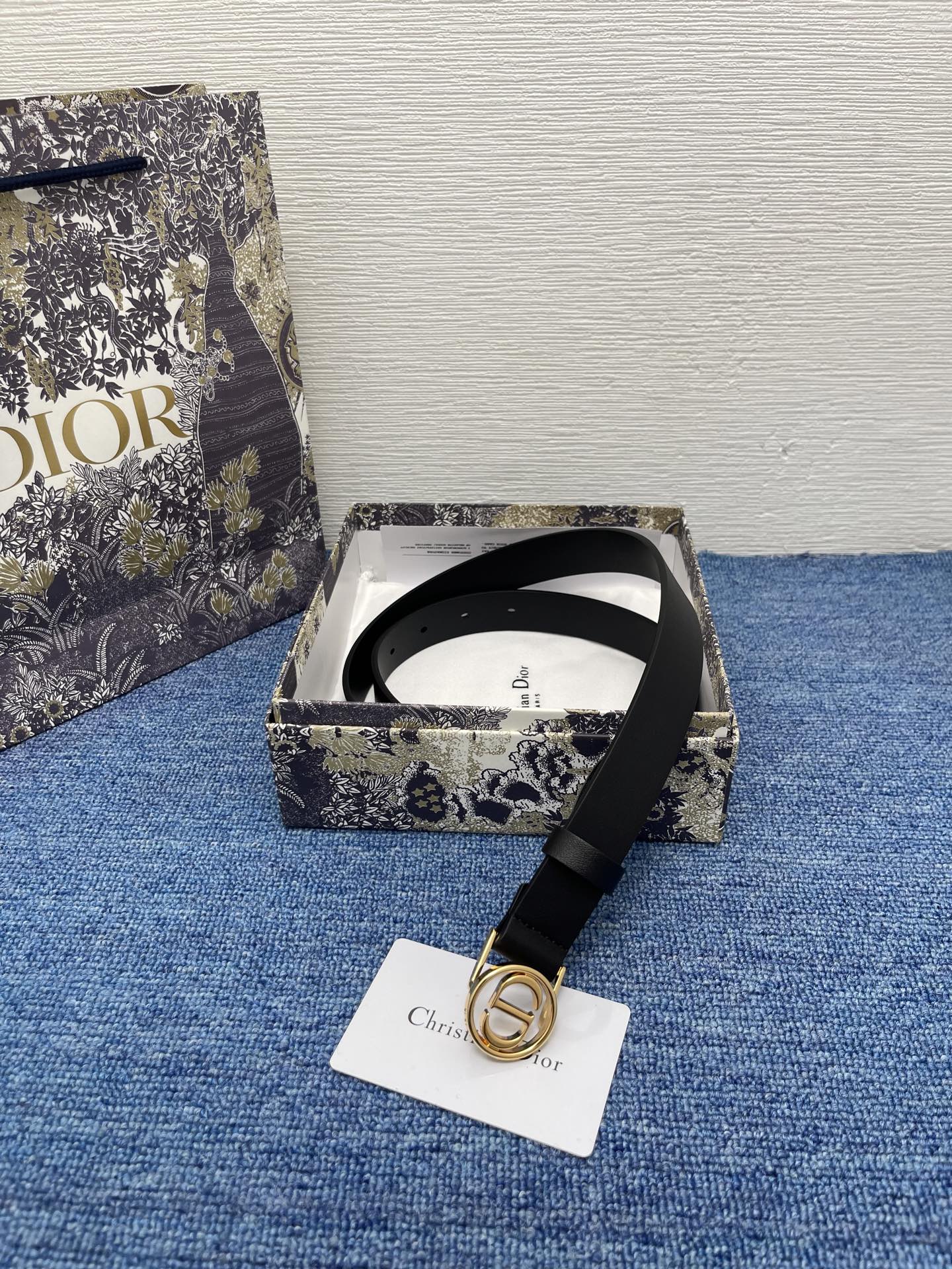 Dior 30 Montaigne Black Leather Belt with CD Buckle, 25 mm 4 i1754372699086 5092 0 3