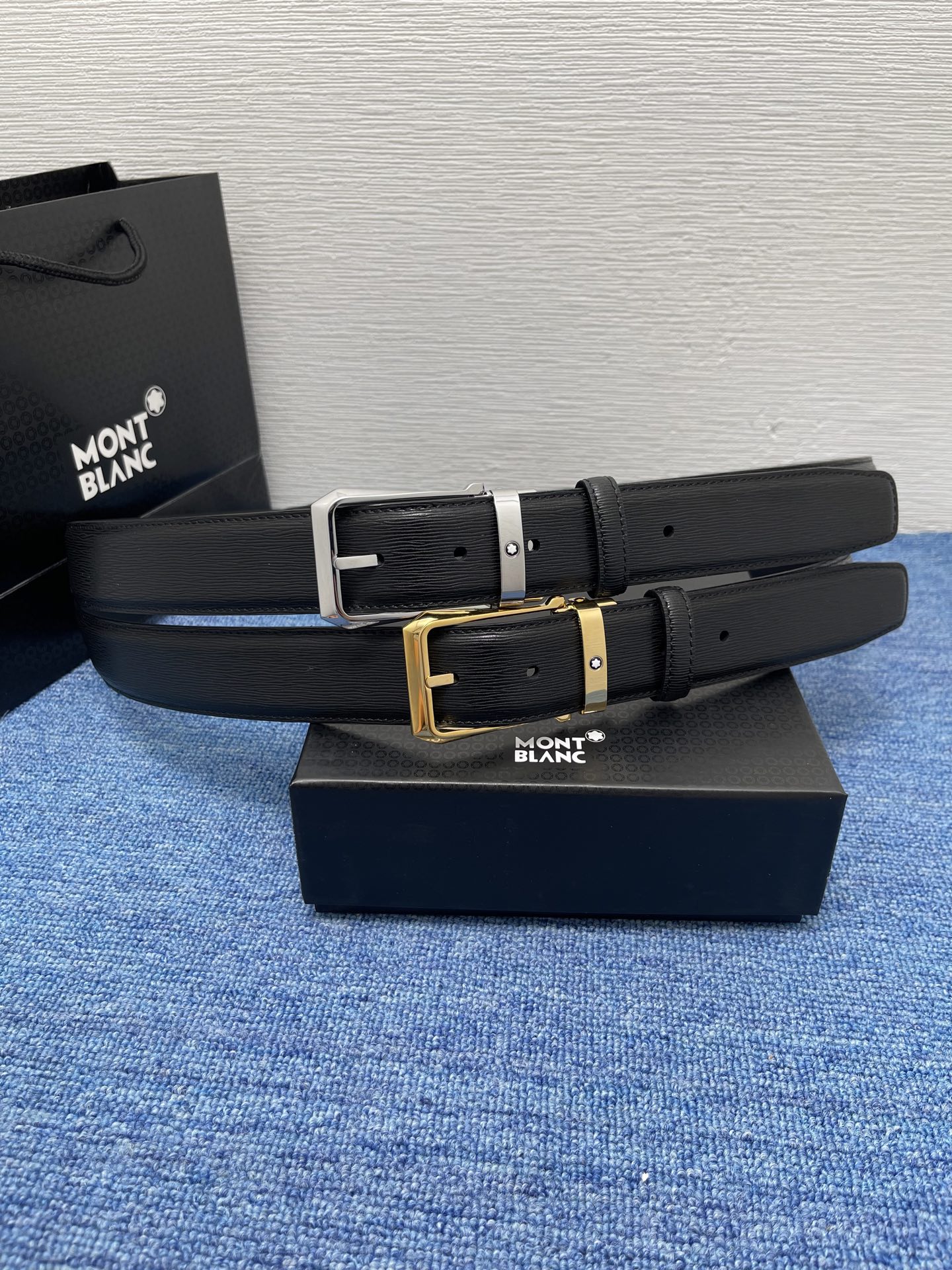 Montblanc Reversible Leather Belt with Buckle, 3.5 cm - Perfect for Jeans 2 i1754444035779 9585 0 7