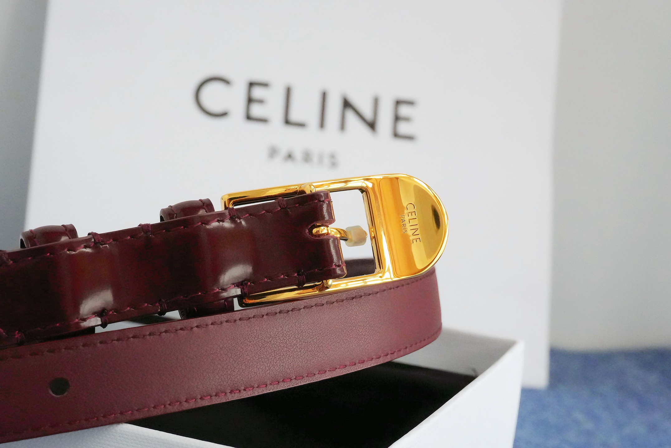 🔴 【品牌】赛琳女带 1.5cm 🔴 【描述】双面原版皮不可调节式皮带，小牛皮材质，配有钯金色和银色钢金