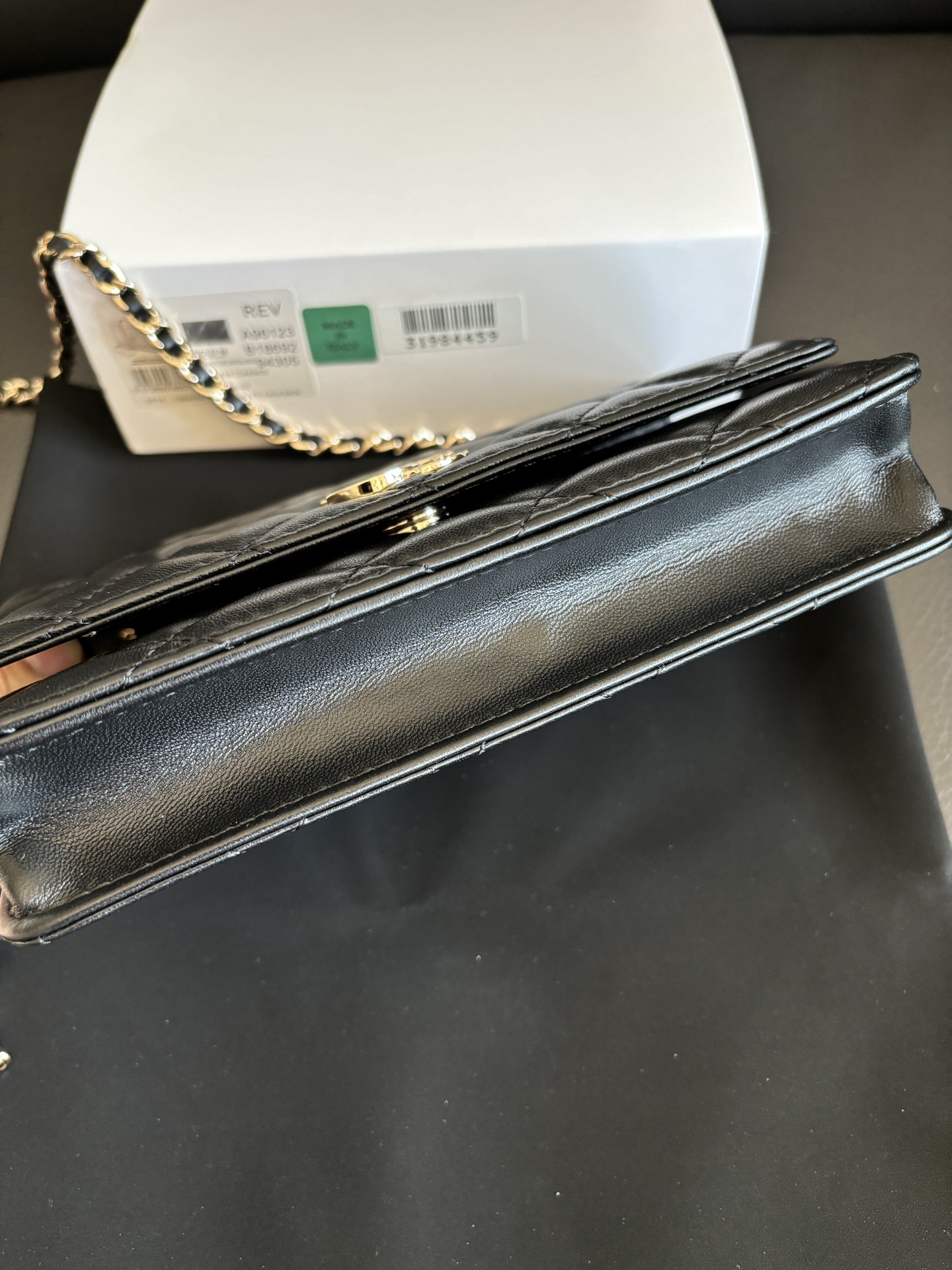 Chanel 24A WOC Black Lambskin Wallet on Chain Shoulder Bag, 19cm 7 i1732592905 5024 1