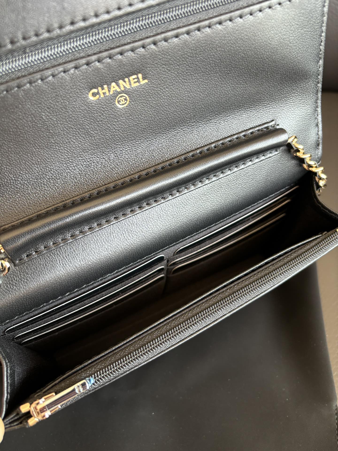 Chanel 24A WOC Black Lambskin Wallet on Chain Shoulder Bag, 19cm 8 i1732592905 6874 2