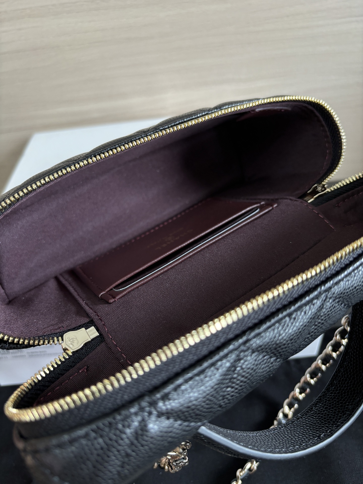Chanel Black Quilted Handbag with Chain Strap, Small Logo, Vanity Bag 8 i1741323979441 8271 0 7