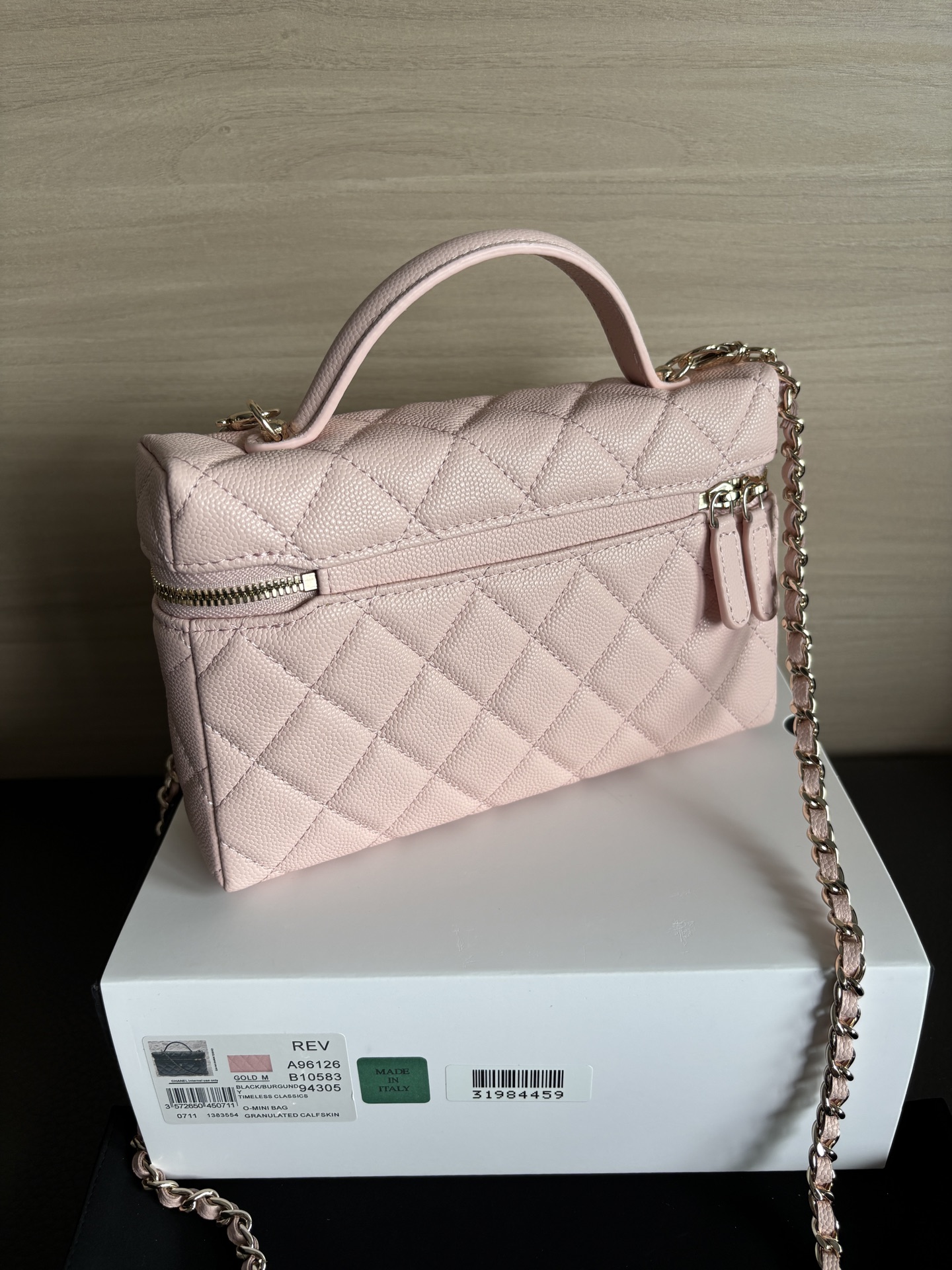 Chanel Vanity Case Bag with Top Handle & Chain - Pink Quilted Leather 4 i1747988416169 1635 0 2
