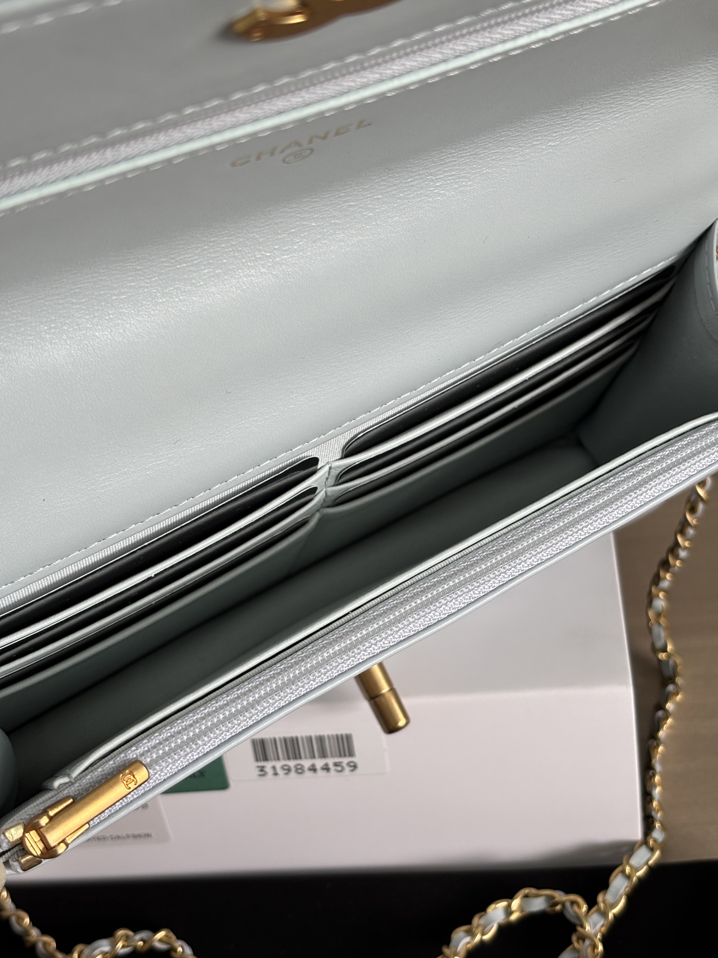 Chanel 24C WOC Crossbody Bag with Double Gold Pearl Chain, 18cm 9 i1748239393281 2521 0 7