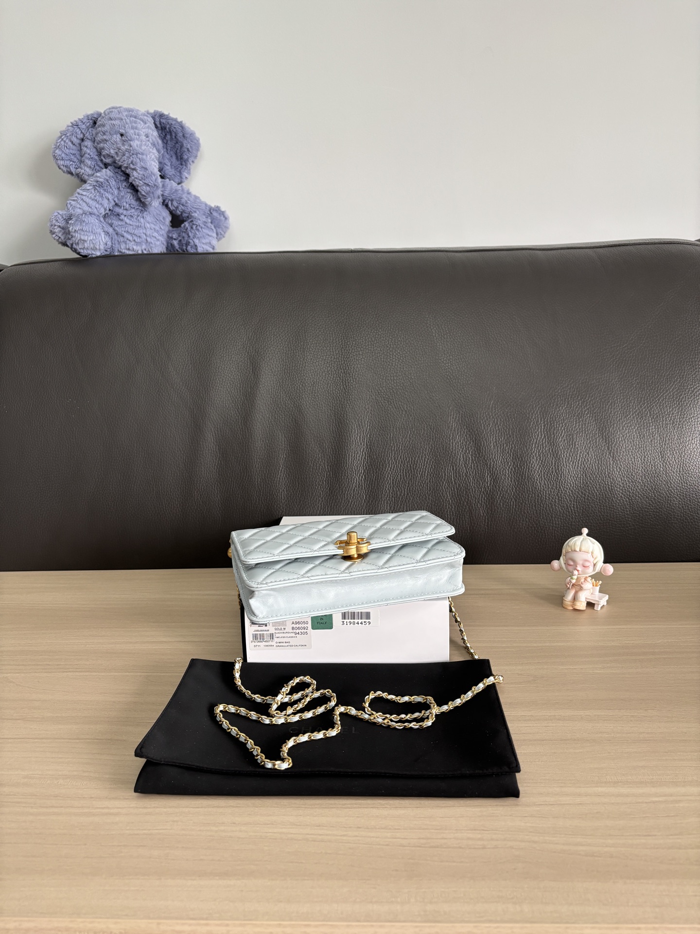 Chanel 24C WOC Crossbody Bag with Double Gold Pearl Chain, 18cm 6 i1748239393505 8571 0 4