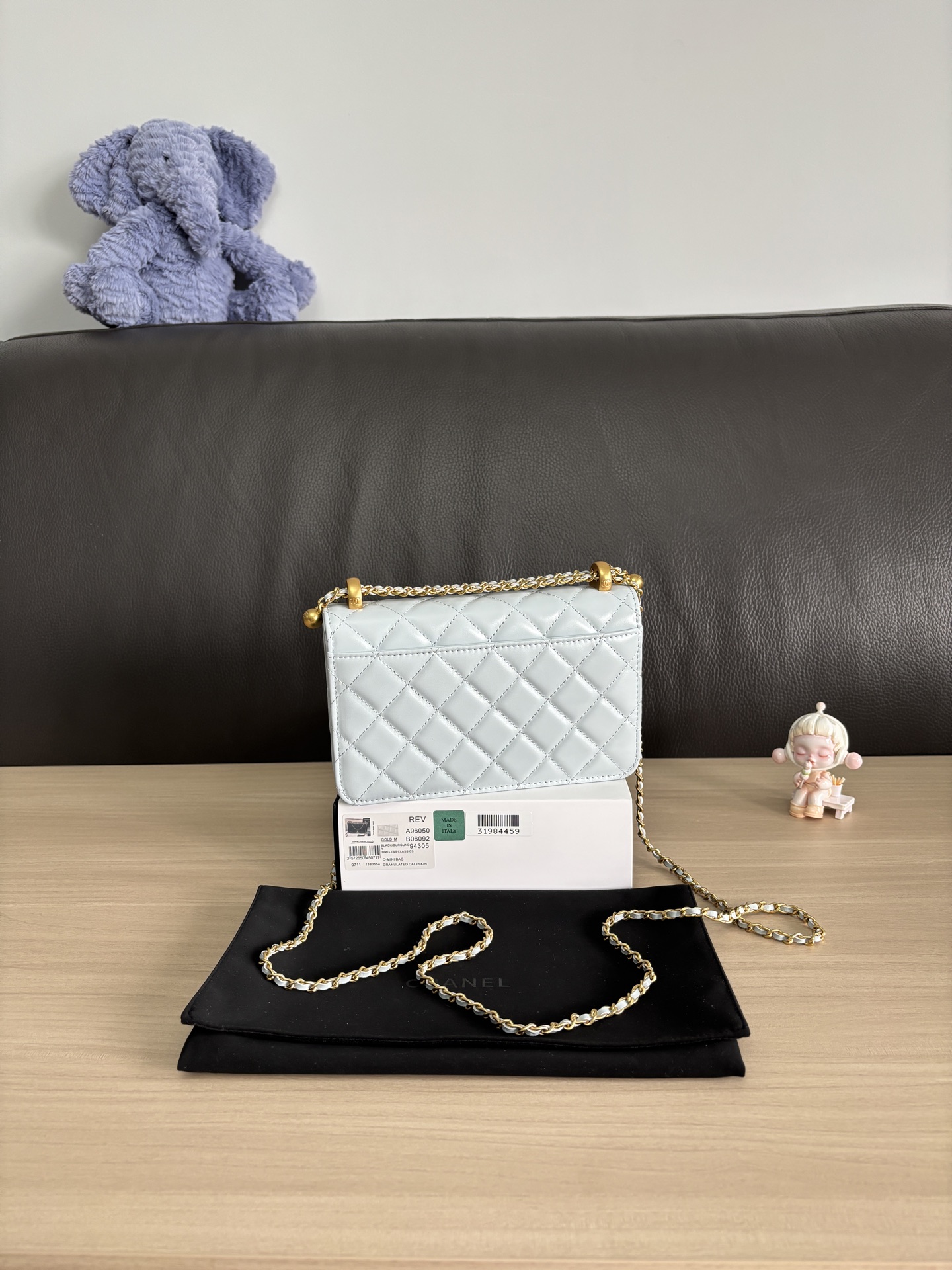 Chanel 24C WOC Crossbody Bag with Double Gold Pearl Chain, 18cm 4 i1748239393572 1132 0 2