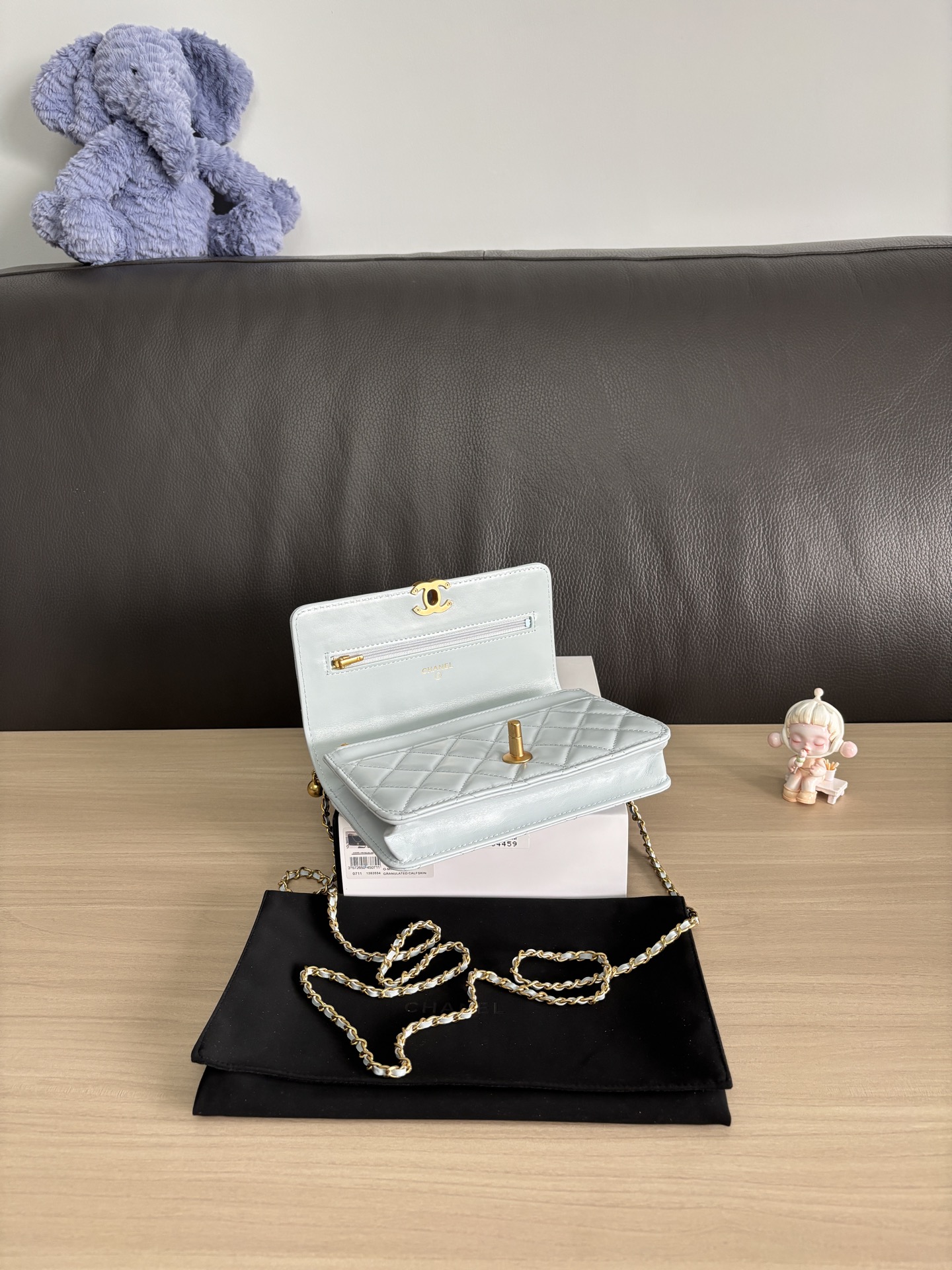 Chanel 24C WOC Crossbody Bag with Double Gold Pearl Chain, 18cm 8 i1748239395081 4908 0 6