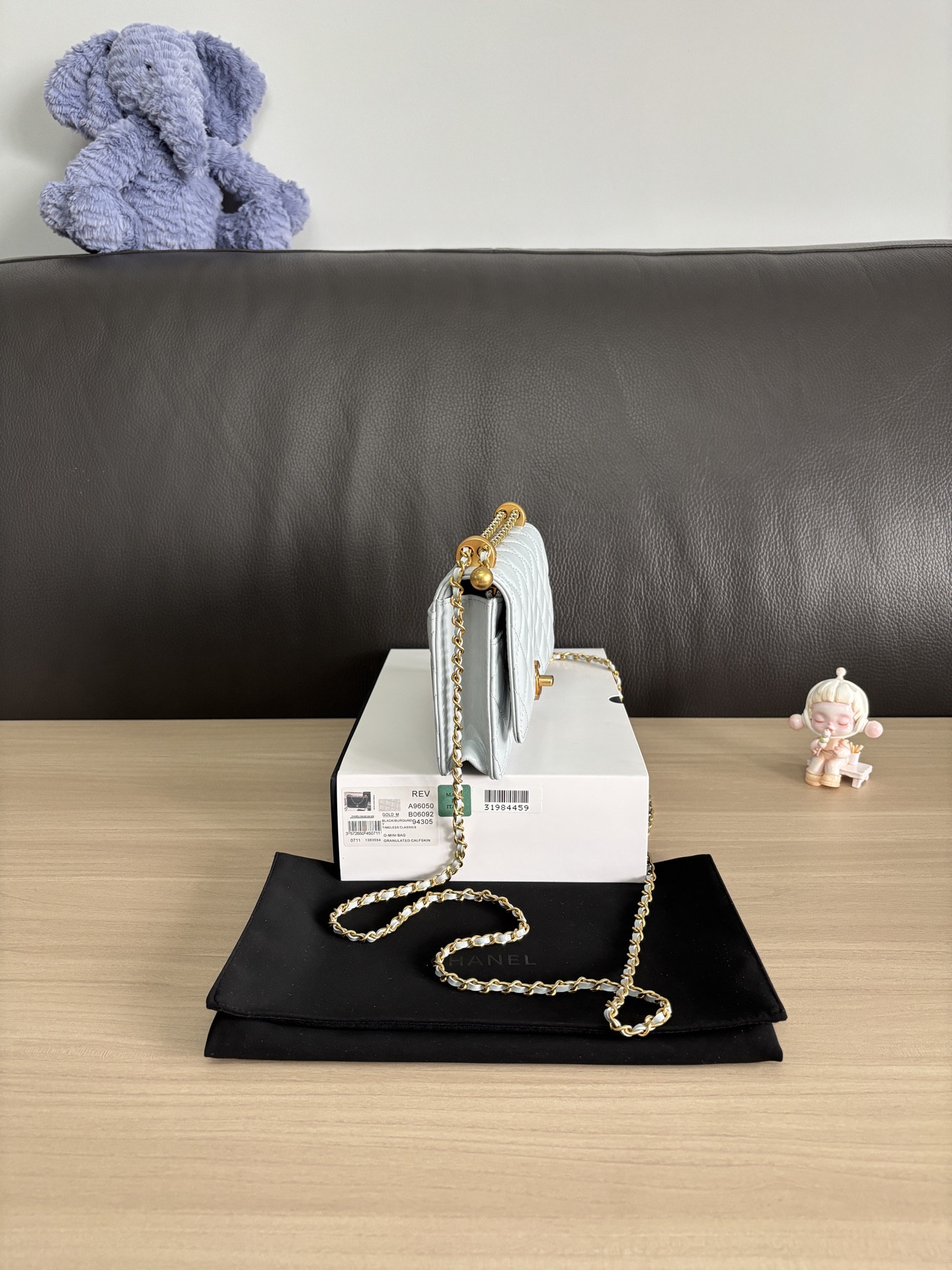Chanel 24C WOC Crossbody Bag with Double Gold Pearl Chain, 18cm 3 i1748239395109 5313 0 1