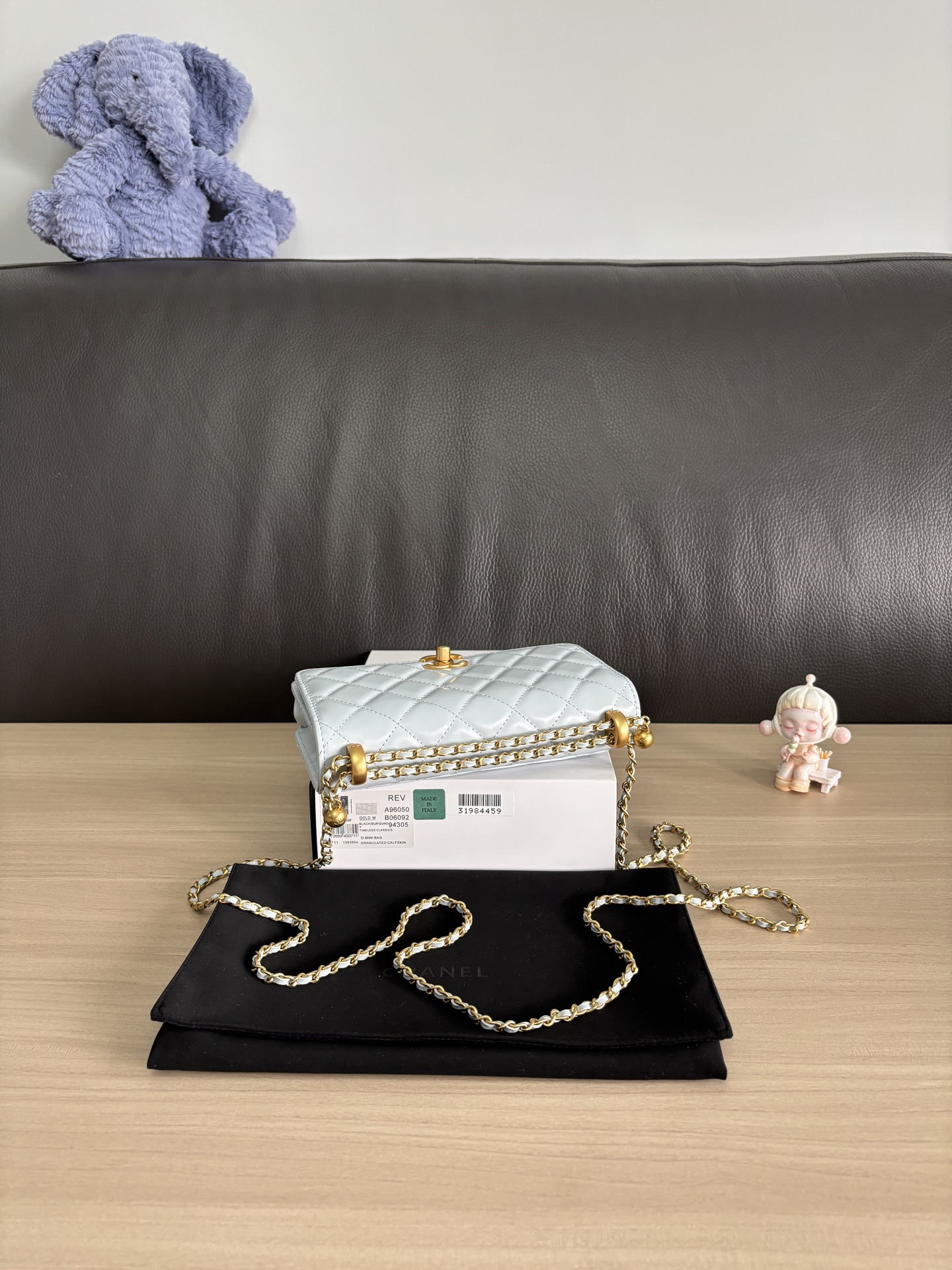 Chanel 24C WOC Crossbody Bag with Double Gold Pearl Chain, 18cm 5 i1748239395157 8295 0 3