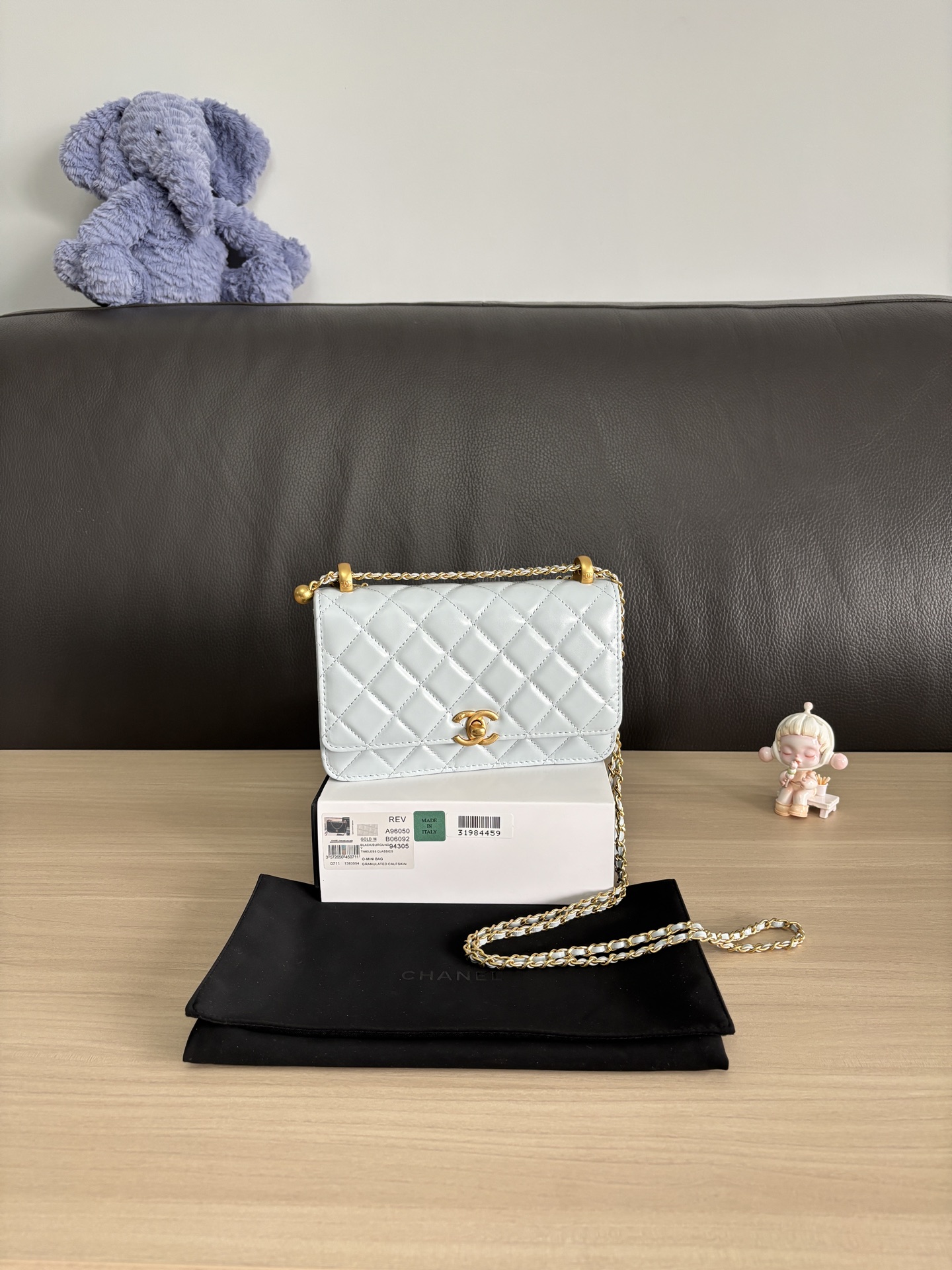 Chanel 24C WOC Crossbody Bag with Double Gold Pearl Chain, 18cm 2 i1748239395233 7730 0 0