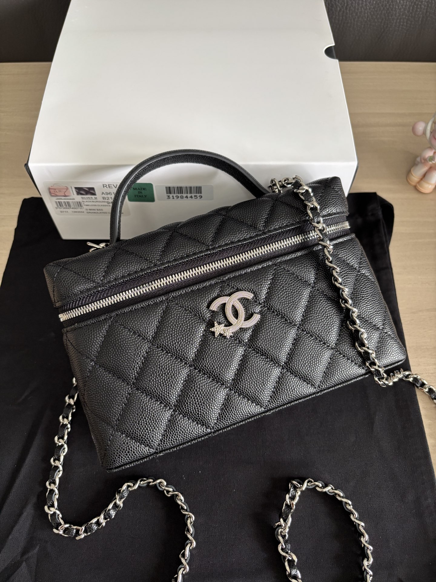 Chanel 25B Winter New Chain Top Handle Bag, Black Grained Calfskin 7 i1753241922859 4912 0 5