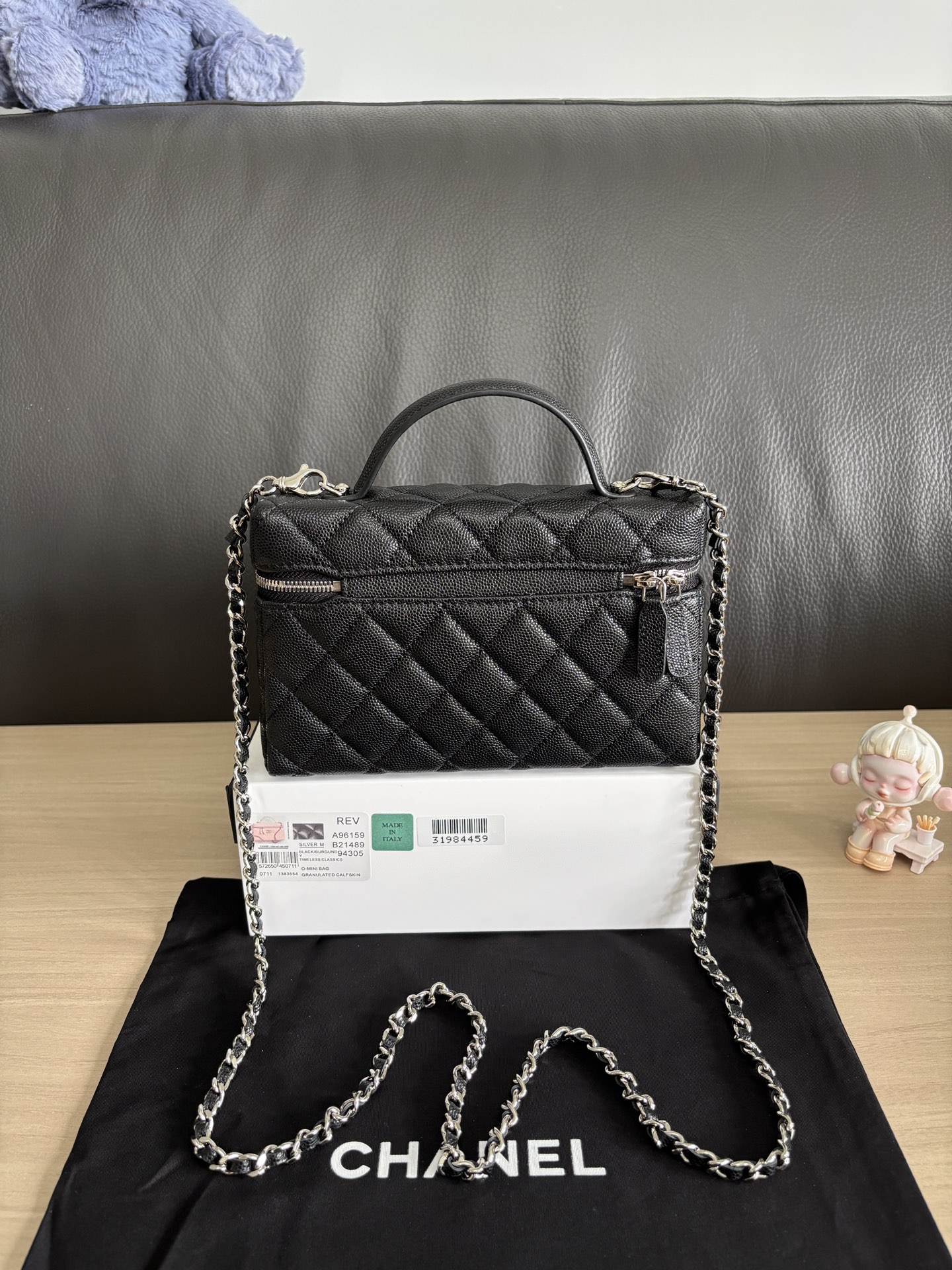 Chanel 25B Winter New Chain Top Handle Bag, Black Grained Calfskin 4 i1753241922859 9193 0 2