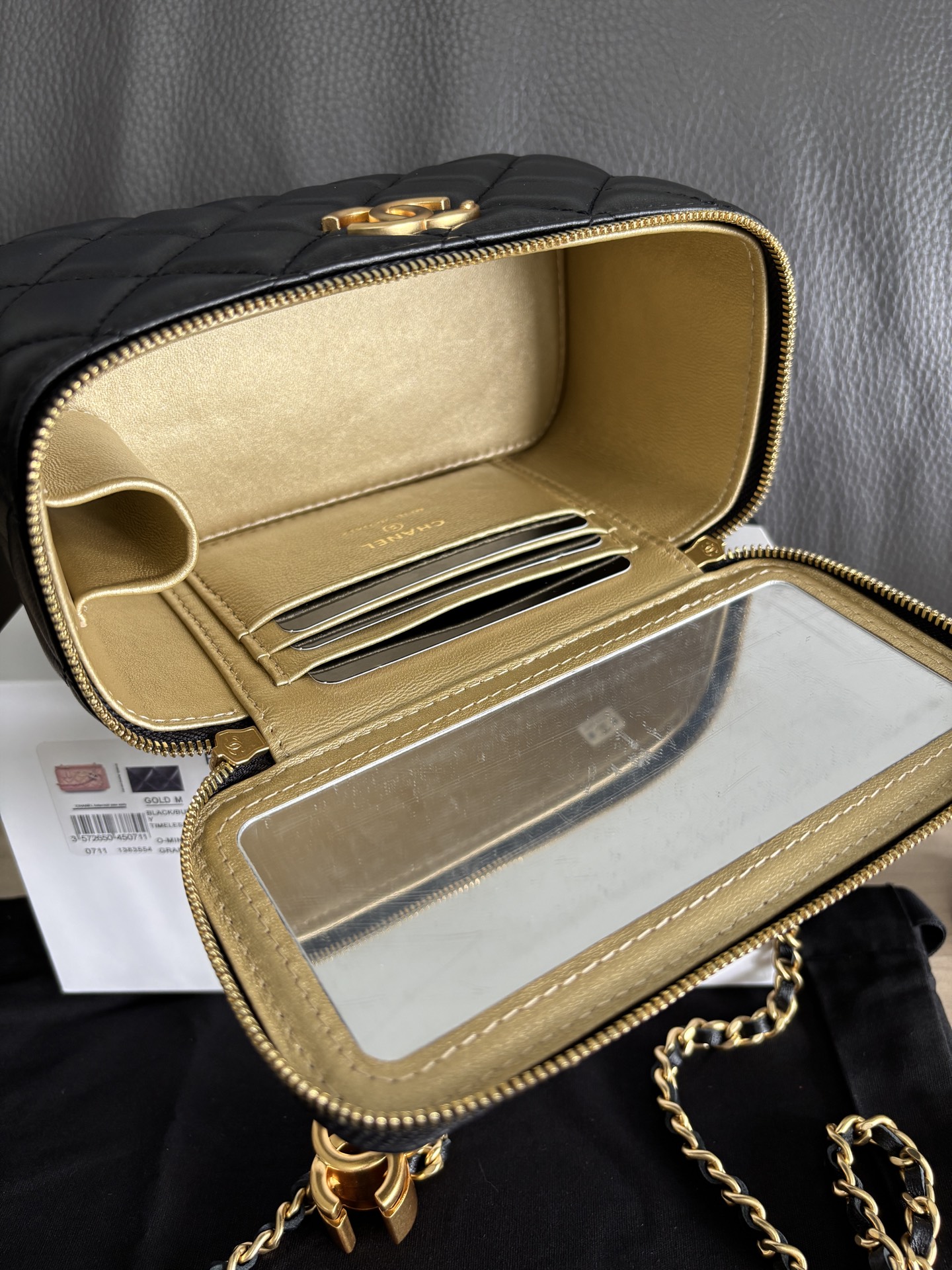 Chanel Lambskin Quilted Vanity Bag with Chain Strap - Black 8 i1754542341040 6186 0 7