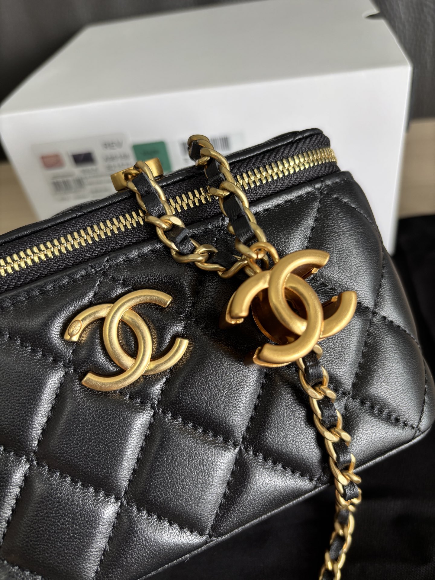 Chanel Lambskin Quilted Vanity Bag with Chain Strap - Black 6 i1754542341040 8794 0 5
