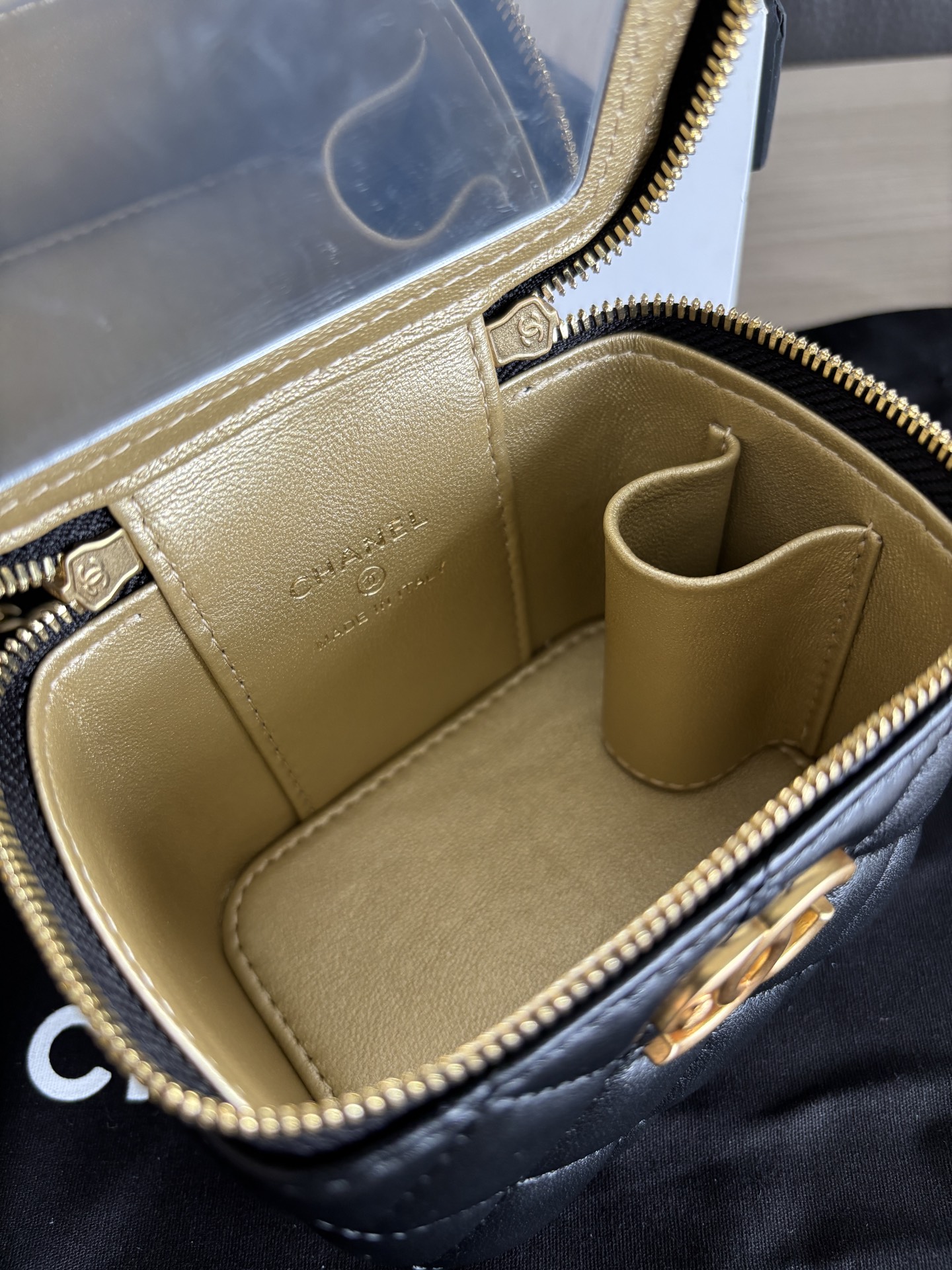 Chanel Lambskin Vanity Bag with Chain, Classic Double CC Clasp, Black 9 i1754542376828 5476 0 8