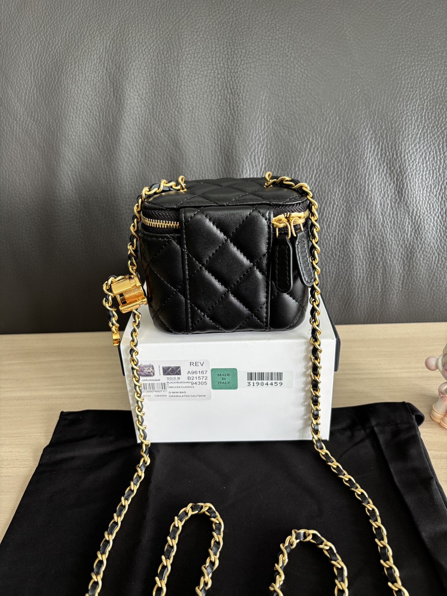 Chanel Lambskin Vanity Bag with Chain, Classic Double CC Clasp, Black 5 i1754542378717 9550 0 4