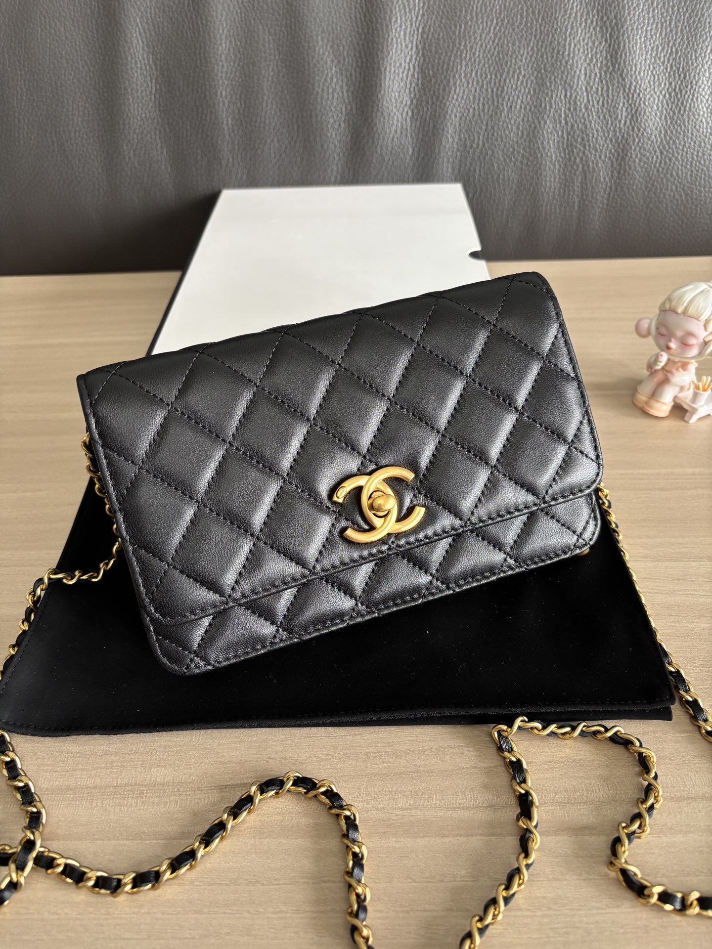 Chanel 96166 Black Lambskin Wallet on Chain (WOC) Crossbody Bag 5 i1755410004247 6296 0 4