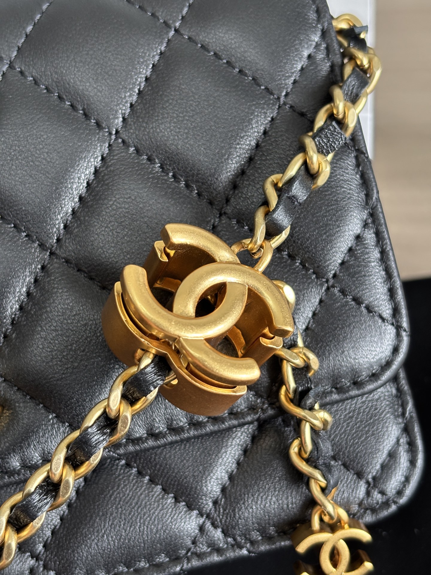 Chanel 96166 Black Lambskin Wallet on Chain (WOC) Crossbody Bag 9 i1755410006191 8557 0 8