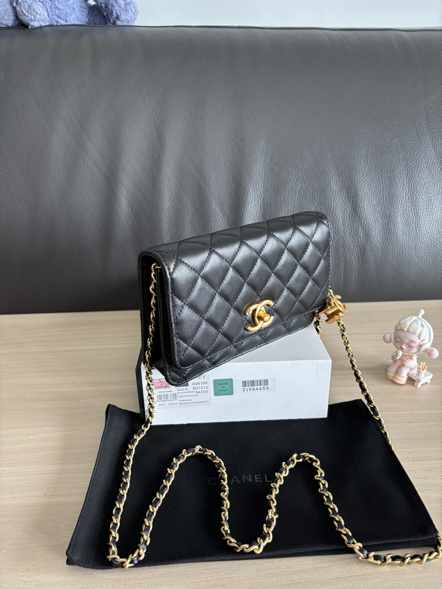 Chanel 96166 Black Lambskin Wallet on Chain (WOC) Crossbody Bag 2 i1755410007911 4764 0 1