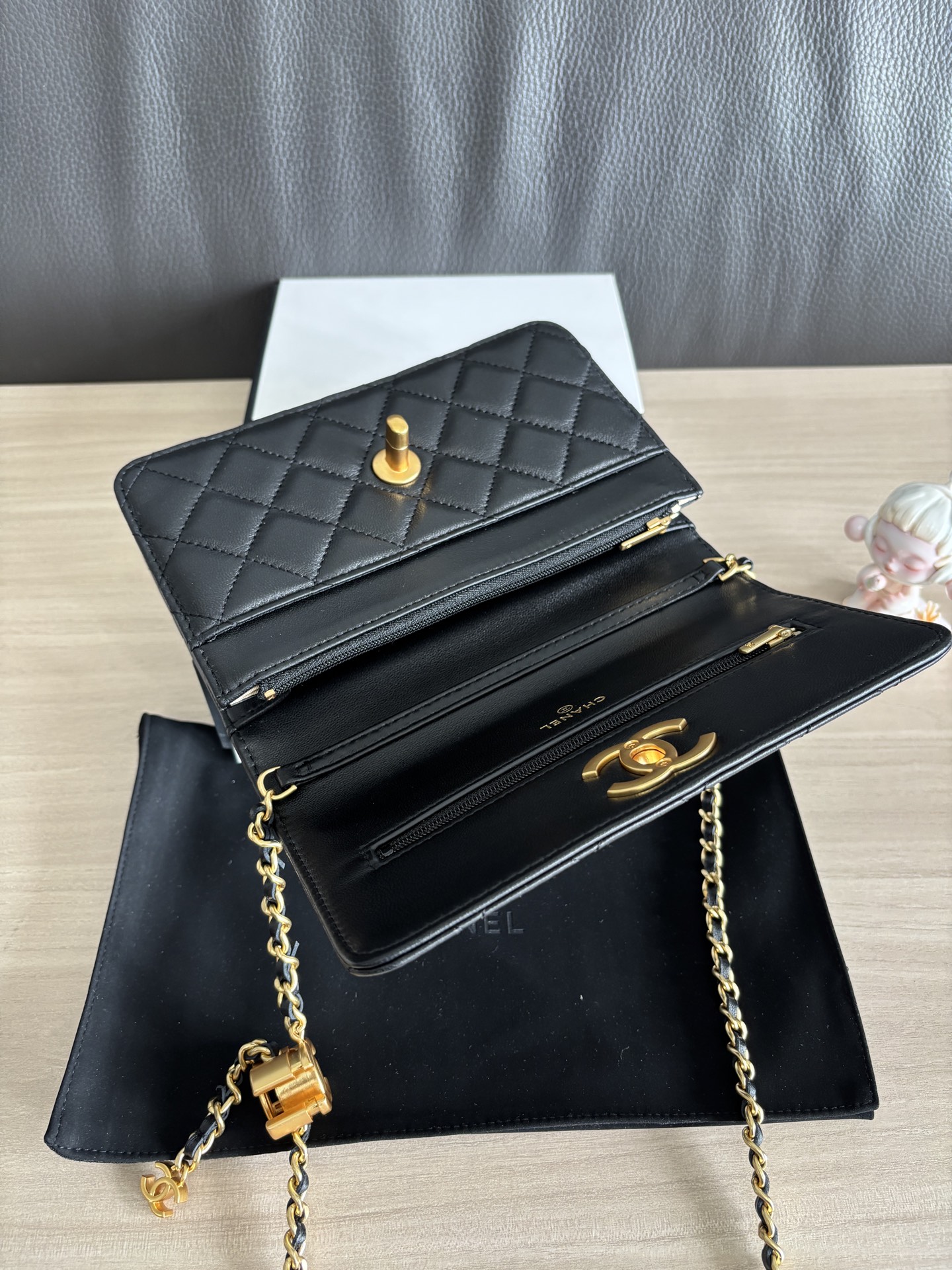 Chanel 96166 Black Lambskin Wallet on Chain (WOC) Crossbody Bag 6 i1755410007918 1332 0 5