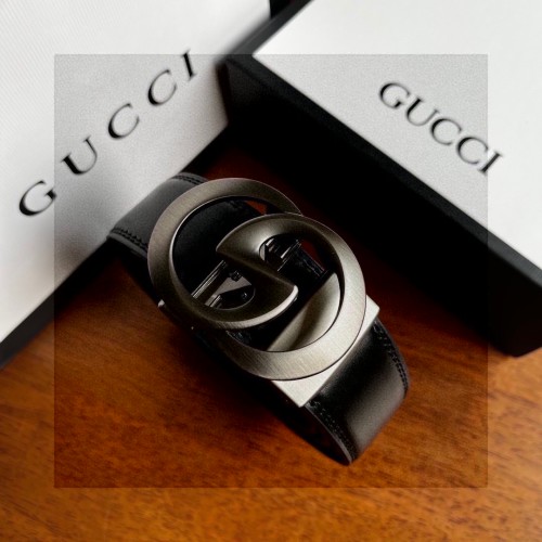 Gucci Double G Buckle Leather Belt - Adjustable Length for Men, Black 1 Gucci Double G Buckle Leather Belt - Adjustable Length for Men, Black