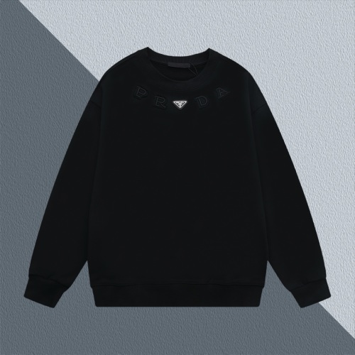 Prada Men's/Women's Crewneck Sweatshirt 80s Retro Style with Embroidered Logo 1 Prada Men's/Women's Crewneck Sweatshirt 80s Retro Style with Embroidered Logo