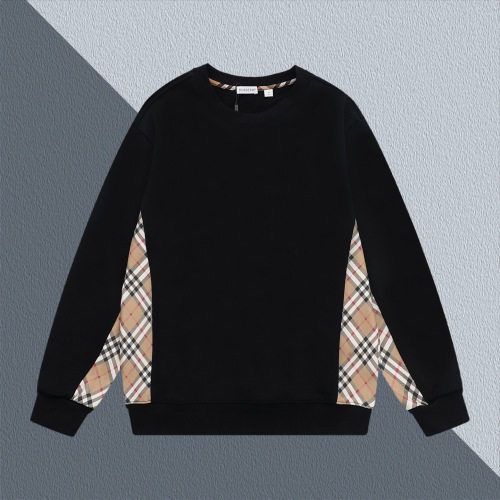 Burberry Classic Check Panel Cotton Blend Sweatshirt, Black, Unisex 1 Burberry Classic Check Panel Cotton Blend Sweatshirt, Black, Unisex