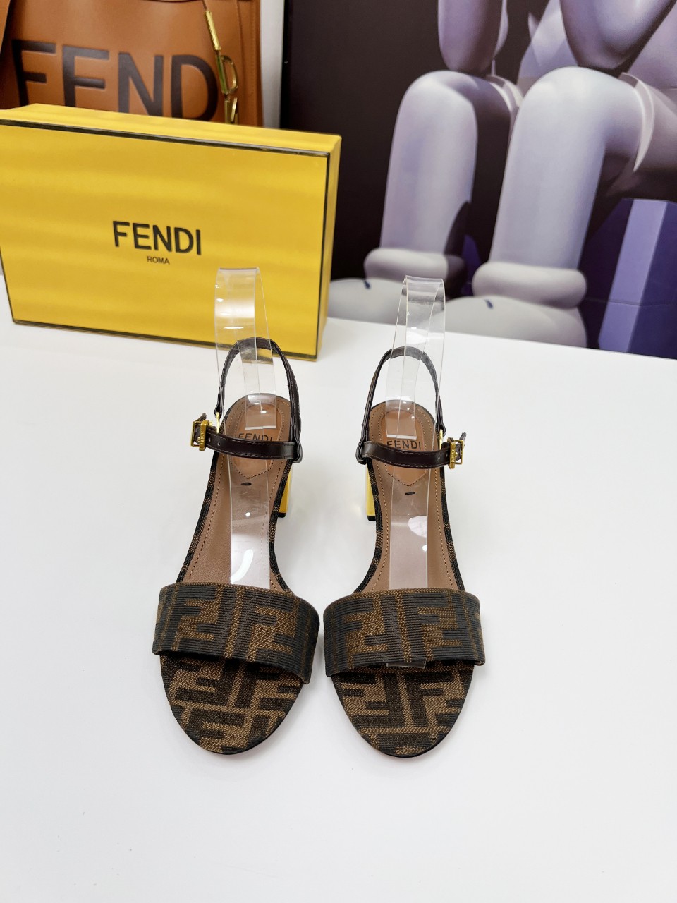 Fendi Delfina Show Sandals with FF Logo and Gold Heel Detail 5 a1742799745633 6465