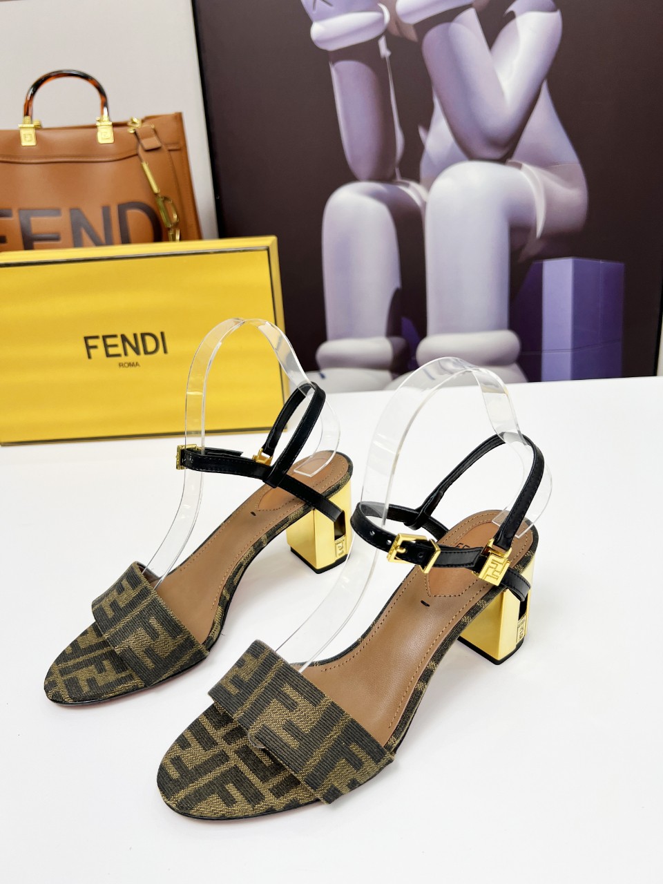Fendi Women's Delfina Round Toe Sandals with FF Logo & Leather Details 4 a1742799808657 0722