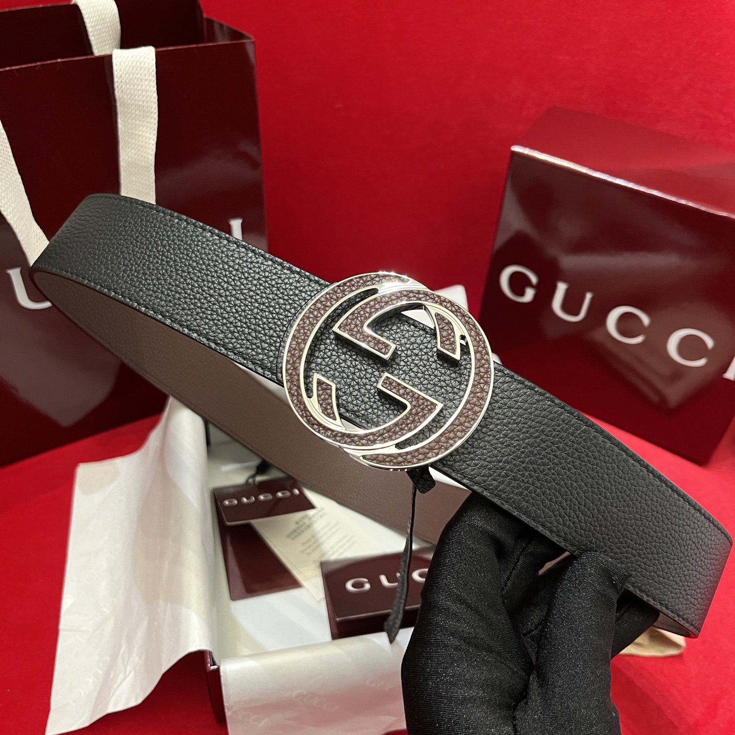 Gucci古驰  专柜新款男士腰带 当季新品 男士腰带 双面进口荔枝纹  宽度:.0cm  高端品质  P:SW