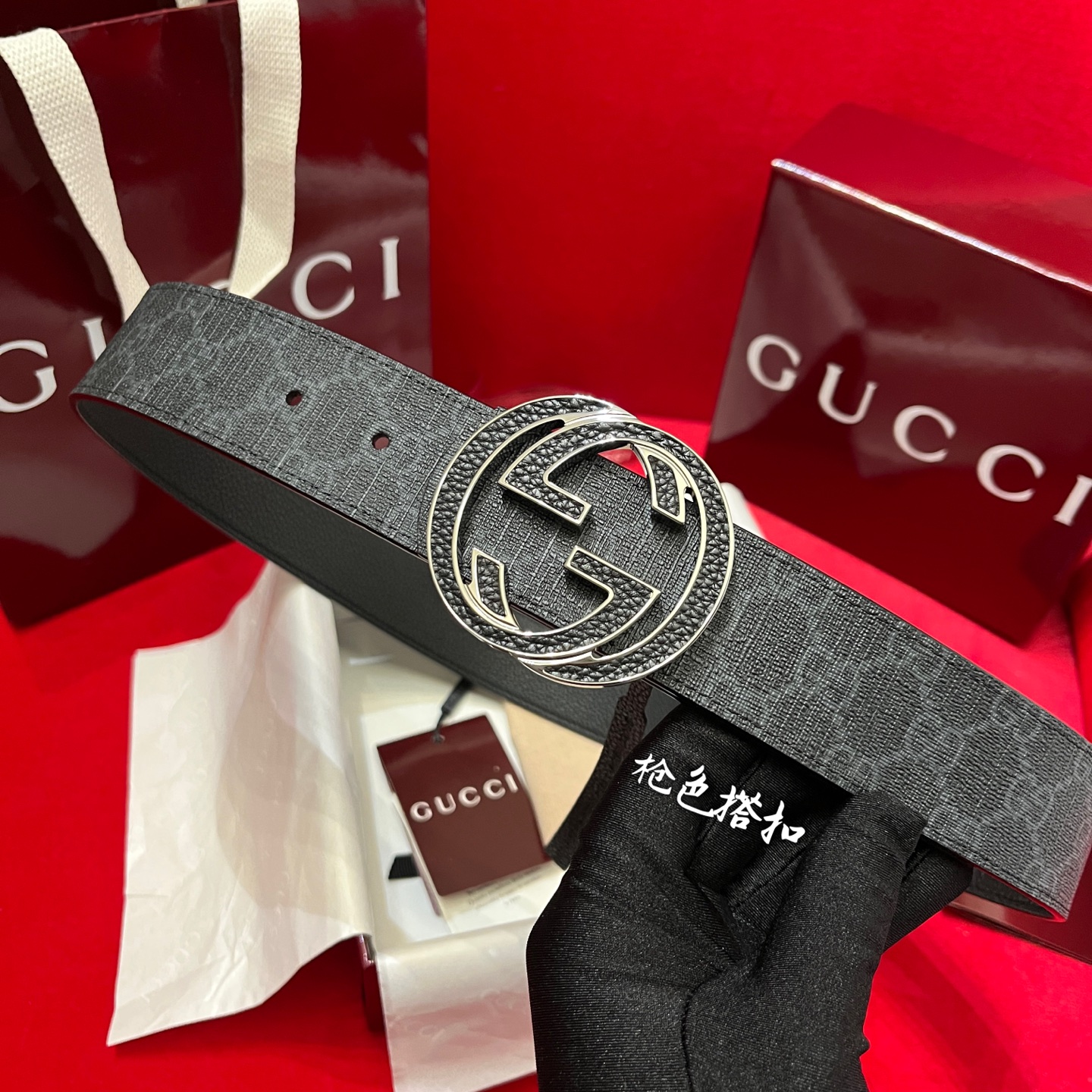 Gucci古驰  专柜新款男士腰带 当季新品 男士腰带  宽度:.0cm  高端品质  P:SE